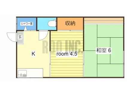 サンビレッヂ東辻井(2K/1階)の間取り写真