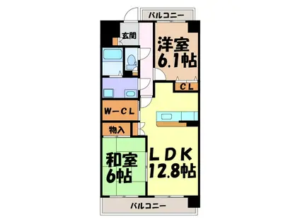 アーバンドエル大曽根東(2SLDK/5階)の間取り写真