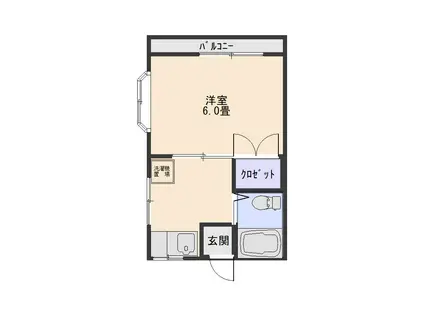 寿ハイツ(1K/1階)の間取り写真