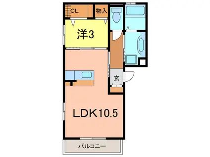 アイラックコート(1LDK/1階)の間取り写真