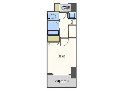 プレサンス心斎橋ザ・スタイル(1K/11階)の間取り写真