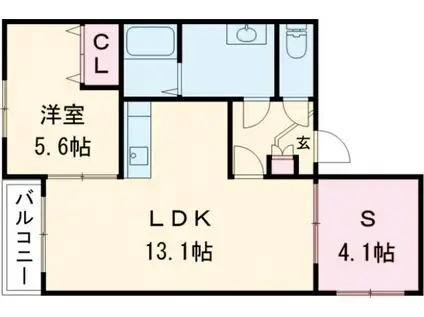 シュノアール(1SLDK/4階)の間取り写真