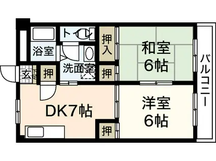 コーポ木村(2DK/3階)の間取り写真