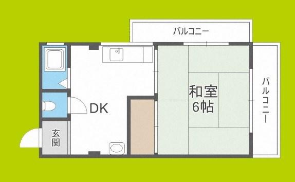 マンション都(1DK/3階)の間取り写真