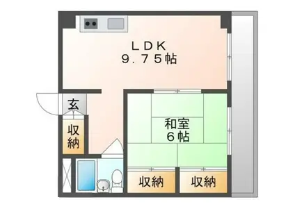 パークサイドレジデンス(1LDK/3階)の間取り写真