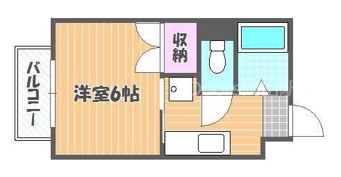 リバーサイド幸和(1K/4階)の間取り写真