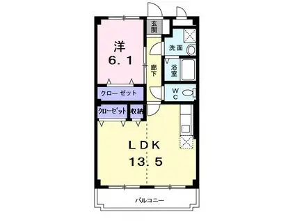 イストワール(1LDK/3階)の間取り写真