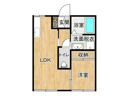 フォーブル博多(1LDK/1階)の間取り写真