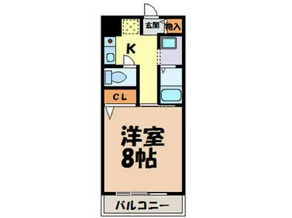 八晃ビル(1K/2階)の間取り写真
