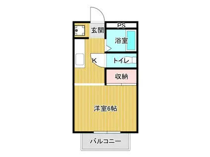 ラ・メゾン(1K/2階)の間取り写真