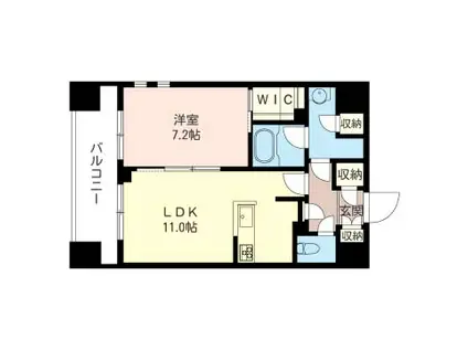 シエロデルスール(1LDK/6階)の間取り写真