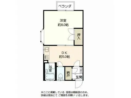 アルスUIII(1DK/1階)の間取り写真