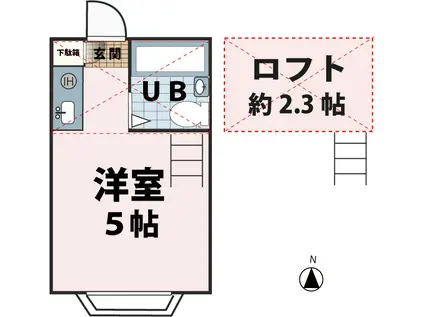 グリーンハイム鶴ヶ島(ワンルーム/1階)の間取り写真