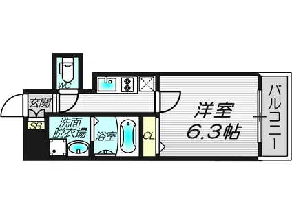 ファステート難波サウスベック(1K/5階)の間取り写真