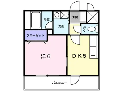 トリニティーグレース(1DK/2階)の間取り写真
