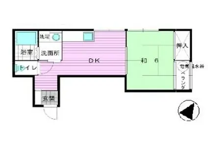 ガーデンパレス(1DK/3階)の間取り写真