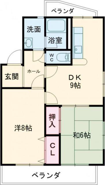 こぐま館(2DK/3階)の間取り写真