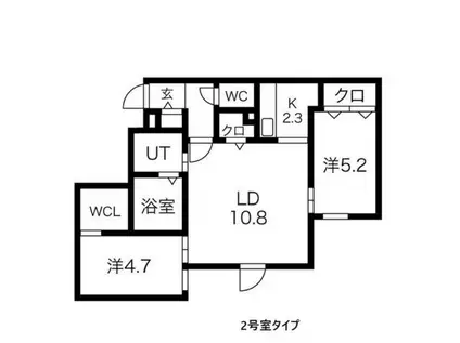 LE CLAIR MINAMIMARUYAMA(2LDK/3階)の間取り写真