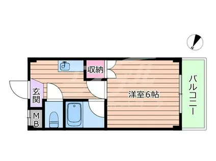 ジュネスTUKUMO(1K/2階)の間取り写真