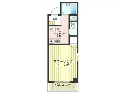 アクロス立川II(1K/4階)の間取り写真