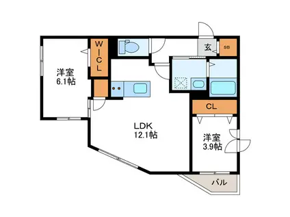 ARDER N11 アルディアN11(2LDK/1階)の間取り写真