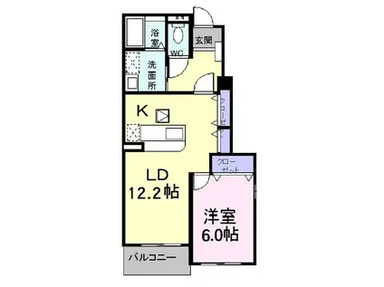 メゾン・ド・シャルーレII(1LDK/1階)の間取り写真