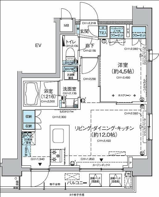 レジディア蒲田V(1LDK/9階)の間取り写真