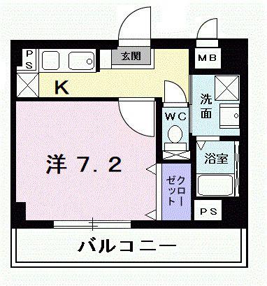 ヴェルメイユ(1K/3階)の間取り写真