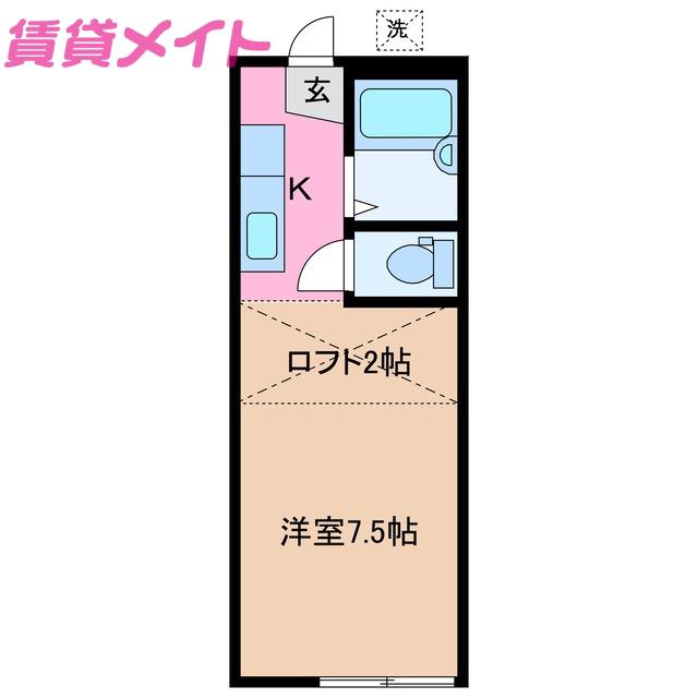 ジアルフィー弓削I(ワンルーム/2階)の間取り写真