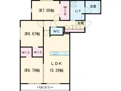 ピオネロ恵庭II(3LDK/2階)の間取り写真