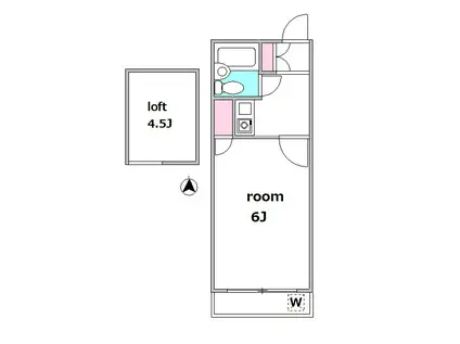 第7ハイツ春野(1K/2階)の間取り写真