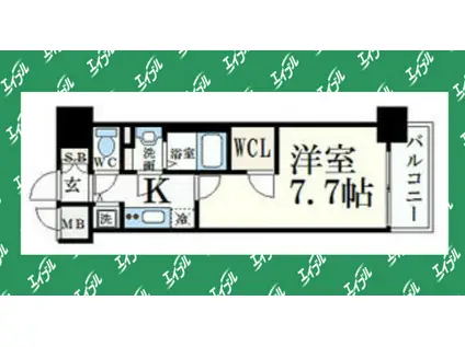 プレサンス新栄町ギャラント(1K/13階)の間取り写真