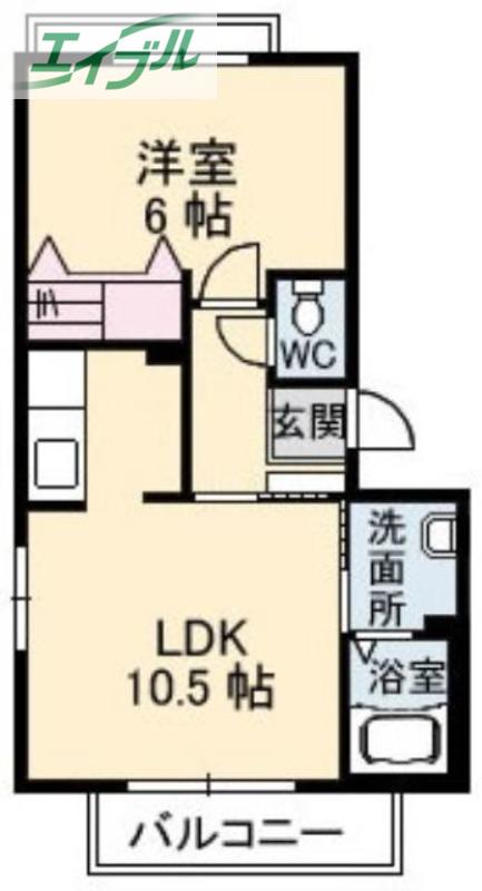 シャーメゾン大供(1LDK/1階)の間取り写真