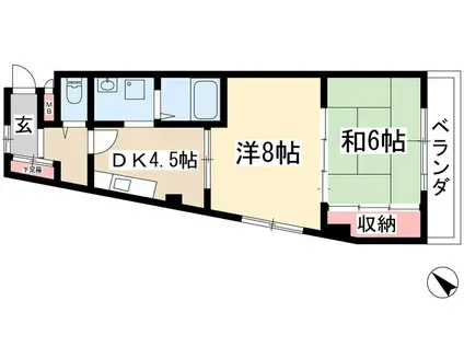 はやし第三ビル(2DK/2階)の間取り写真