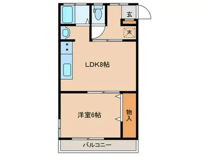 ウエストヴィラ(1LDK/1階)の間取り写真