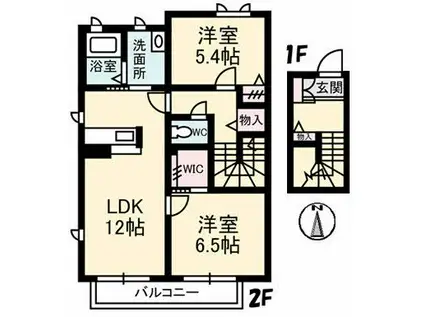 YS HOUSE(2LDK/2階)の間取り写真
