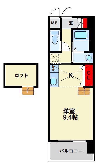 RISO CORE(1K/5階)の間取り写真