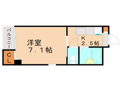 グラン山下(1K/3階)の間取り写真