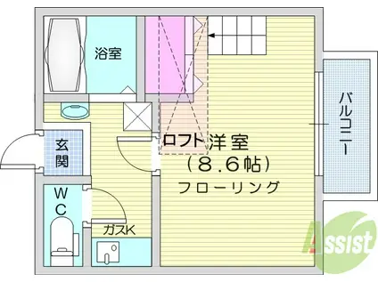 ハイツフレグランス(1K/1階)の間取り写真
