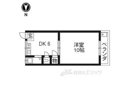 原荘苑(1DK/2階)の間取り写真