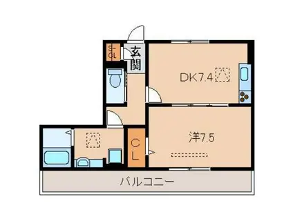 ノーブル希(1DK/1階)の間取り写真