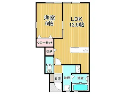 K-IDEAL八女II A棟(1LDK/2階)の間取り写真