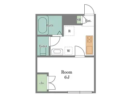 早稲田鶴巻IMAハウス(1K/1階)の間取り写真