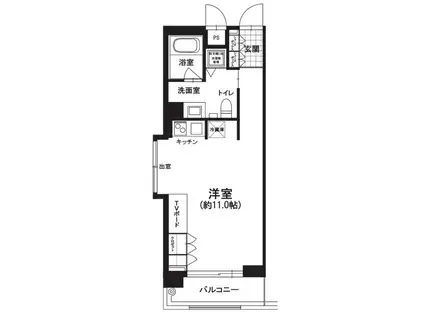 ディアクレスト西新(ワンルーム/3階)の間取り写真