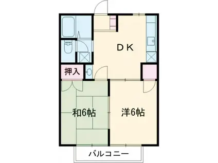 プラムヒルサワダ(2DK/1階)の間取り写真