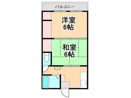 第二コーポ保木間(2K/2階)の間取り写真