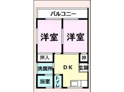 スコレー清名幸谷(2DK/2階)の間取り写真