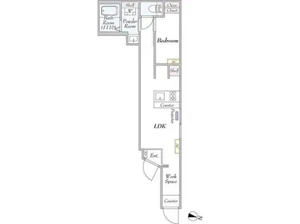 GRADO NISHI-NIPPORI(1LDK/2階)の間取り写真