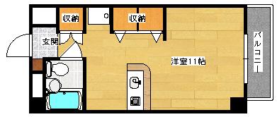 グリーンヴィラ府中B棟(ワンルーム/2階)の間取り写真