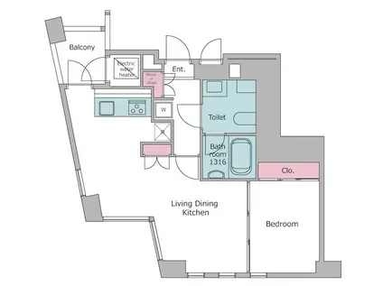 レジディアタワー乃木坂(ワンルーム/5階)の間取り写真